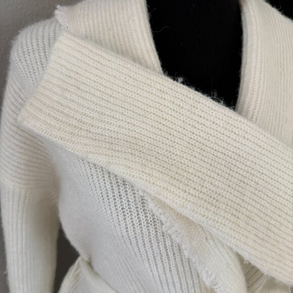 FRYE Salt Breeze Cream Fringe Tie-Waist Cardigan Sweater Medium - Picture 9 of 12